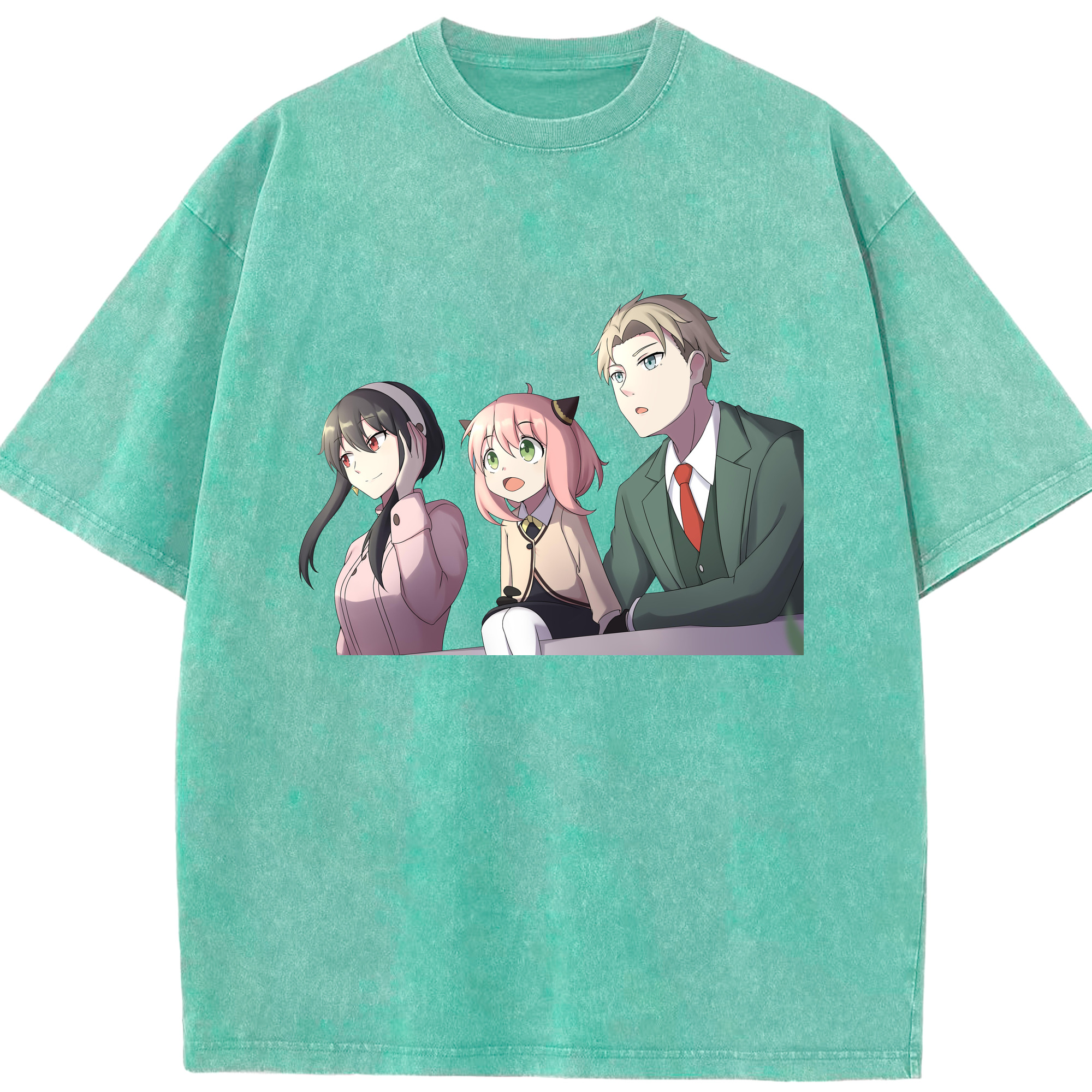 （画像用） SPY×FAMILY间谍家家酒 綿100% ヴィンテージ風 半袖Tシャツ（フロントプリント）